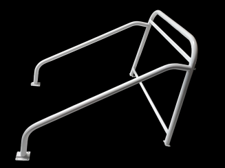 Überrollbügel - Crossbügel komplett 3-teilig in Weiss für Ape 50 