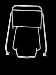 Überrollbügel und Frontbügel lang komplett 4-teilig in Weiß für Ape 50 