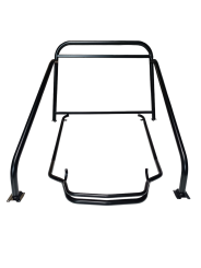 Überrollbügel und Frontbügel lang komplett 4-teilig in Schwarz für Ape 50 