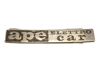 Schriftzug " Ape ELLETRO Car " Aluplakette 22,5cm x 3,5cm 