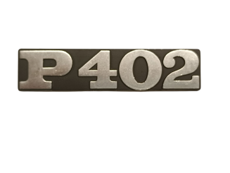 Schriftzug " P 402 " Aluplakette 8cm x 1,8cm 