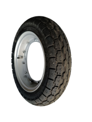 Komplettrad Sommerreifen für Ape 50 ab Bj. 2018 , original Piaggio Felge Silber inkl. original Reifen Maxxis 100/90-10 56J 