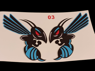 Aufklebersatz Ape - Biene Blau-Schwarz 