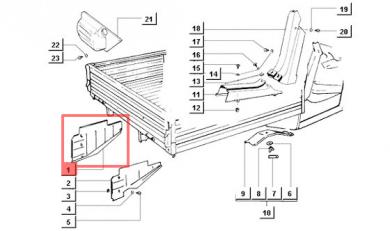 Motorschutzverkleidung Plastikabdeckung links Ape 50 