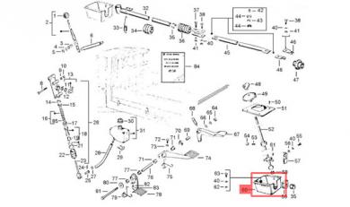 Schaltbox im Fahrerhaus unter Schalthebel Ape Car 