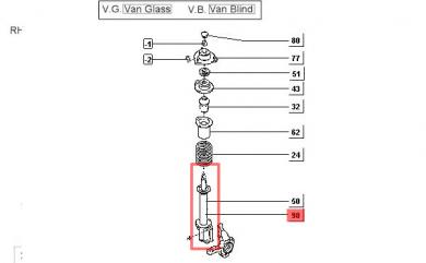 Stoßdämpfer vorne links Pos.98 Porter 