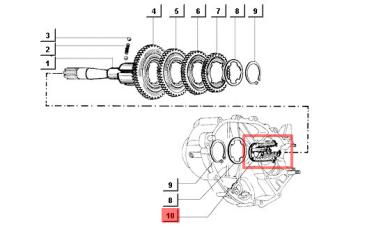 Schaltklaue komplett für Gangwelle Ape 50 