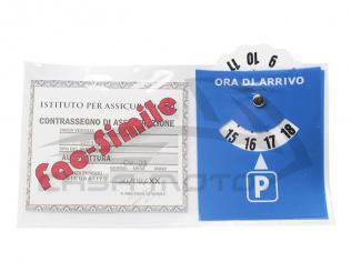 Parkscheibe selbstklebend mit Folientasche 