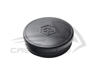 Deckel Tachobohrung rund Schwarz 6-eckiges Emblem für Vespa V50 