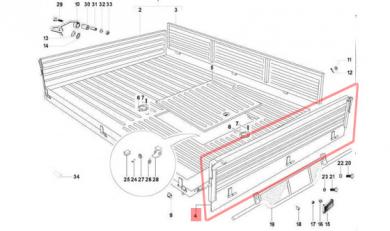 Heckklappe - Bordwand hinten Ape Classic Diesel 
