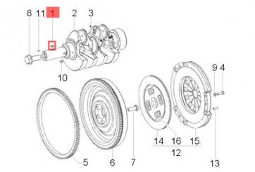 Halbmondkeil auf Kurbelwelle Porter / Quargo 