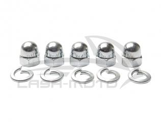 Hutmutternsatz M8, Glanzverzinkt inkl. Federring M8 Verzinkt 