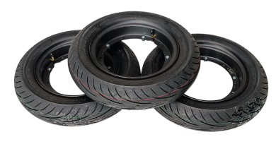 Kompletträdersatz für Ape 50 Bj. 2018 - 2025 , Schwarz matte Felgen inkl. Reifen 100/90-10 Mitas Touring Force - SC 