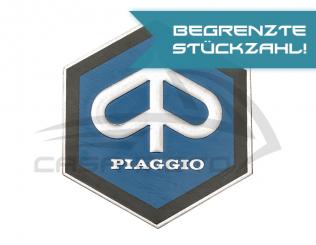 Emblem Piaggio Sechskant aus Metall 43x49mm 