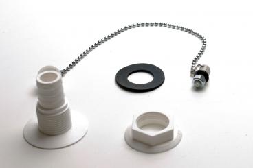 Auslaufventil für Spühlbecken gerade - 19 mm - Abgang nach unten 