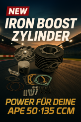 Racing - Tuning Zylindersatz 135ccm" Iron Boost " für Ape 50 