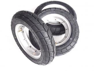 Kompletträder mit M+S Bereifung 100/90-10 61J für Ape 50 , ZAPC81 ,Bj. 2018-2024 