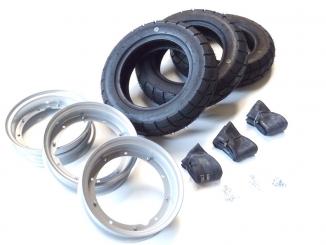 Räder Komplettset M+S 100/90-10 61J für Ape 50 