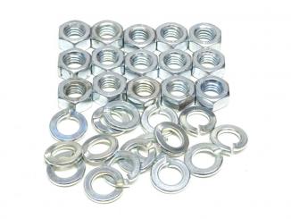 Mutternset 15 Stück M8 Muttern Glanzverzinkt mit Federringe 