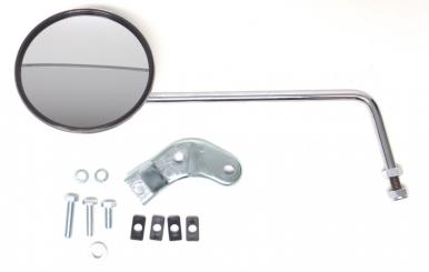 Spiegel Chrom-Edelstahl , links, Gewinde 10mm, 130mm Durchmesser, Hebellänge 280mm 