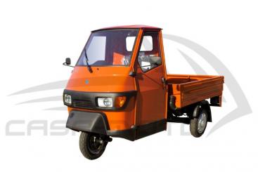 Ape 50 "Orange" Lange Pritsche Stahlbordwand 