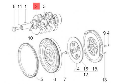 Kurbelwelle Piaggio Quargo LC 2007-2009 