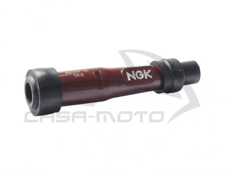 Zündkerzenstecker lang , gerade , Weinrot , NGK SB05F-R für TM703 , P501, P601 und Ape Car 