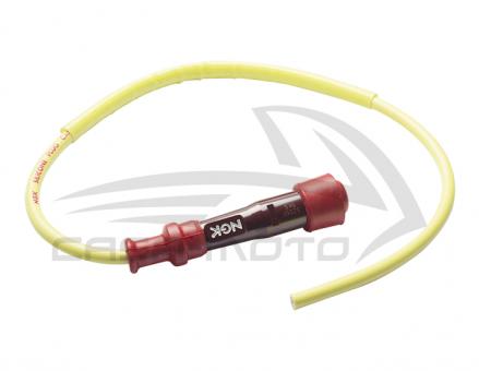 Zündkerzenstecker lang , gerade , Weinrot , mit Zündkabel gelb,  NGK SY11 TM703 P501 P601 Ape Car 