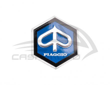 Emblem 6eck "Piaggio" 25x30mm Metall selbstklebend 