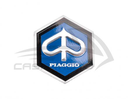Emblem 6eck "Piaggio" 31x36mm Metall selbstklebend 