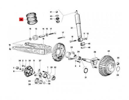 Casa Moto, Gummipuffer / Hohlfeder Hinterachse Ape Calessino Diesel